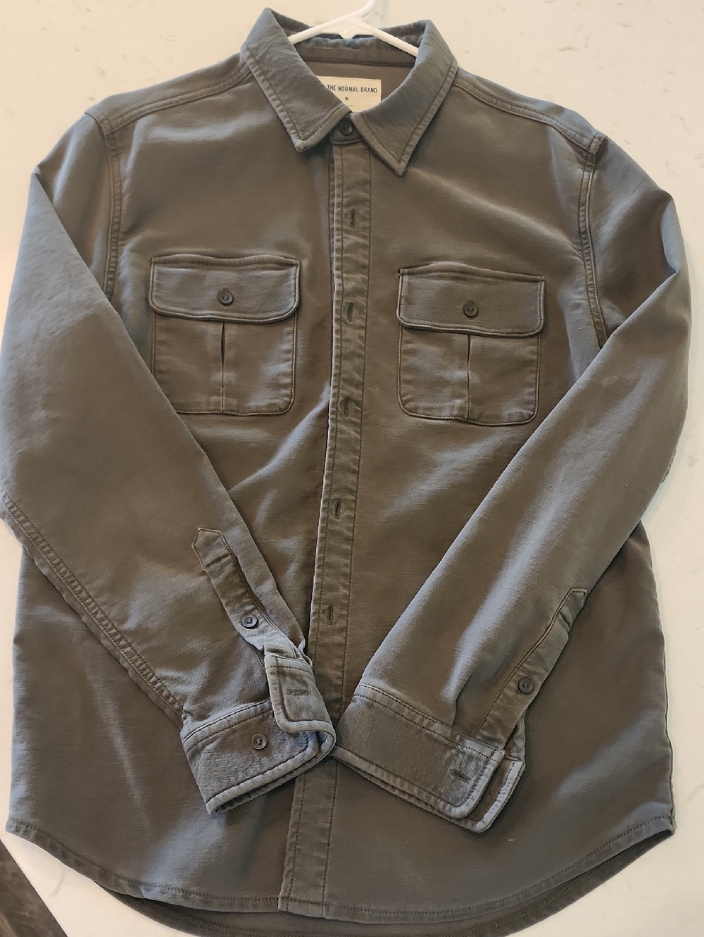 The Normal Brand Olive Green Lightweight Utility Shirt Jacket